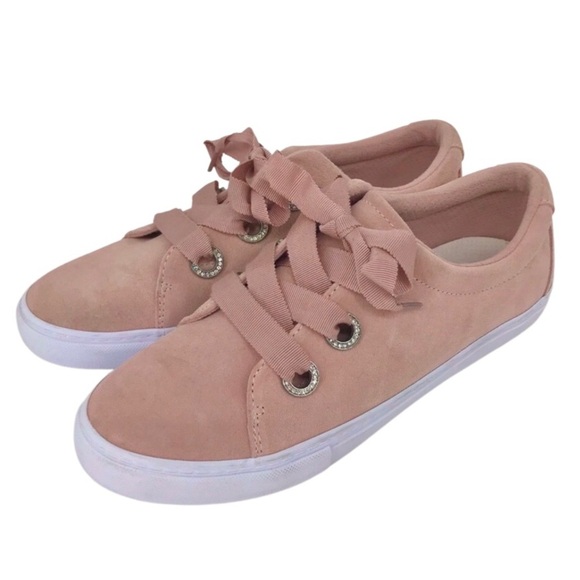 Isaac Mizrahi Live Genuine Suede Rhinestone Sneakers - Picture 1 of 14